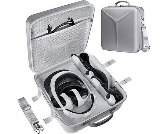 This handbag is specially designed for PSVR2 console. Giving you convenient storage, very fit for traveling. This design helps you for classification and can quickly find the required accessories, which can effectively save time.